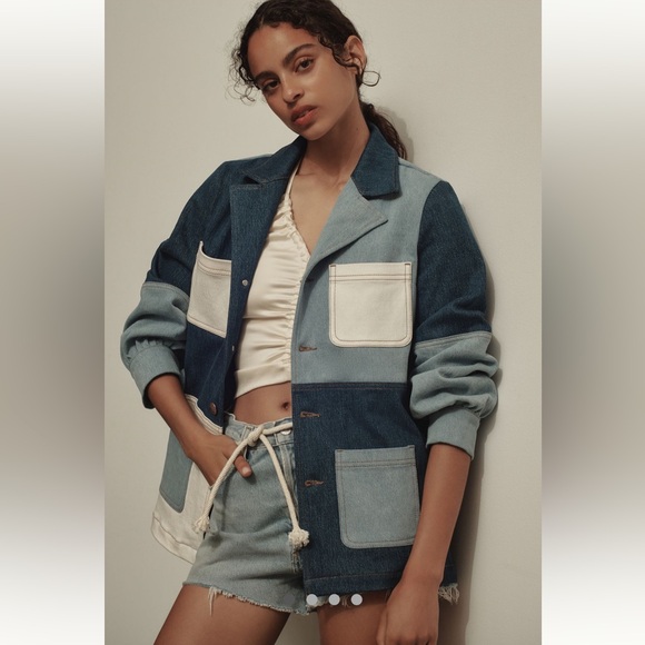 Anthropologie Jackets & Blazers - Anthropologie NWT Seventy + Mochi Star Chore
Denim Jacket size 4.